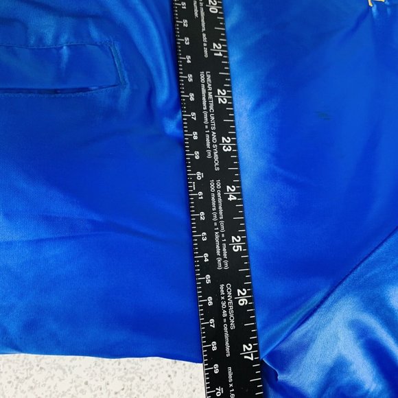 VTG Brooklyn Basketball 90s Lady Canes Varsity Bomber Jacket Sz XL Auburn Royal - Picture 9 of 15